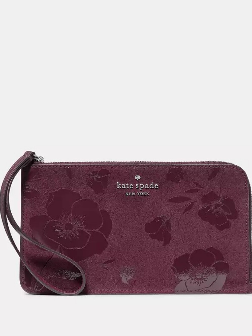Kate Spade Suede Floral Wristlet